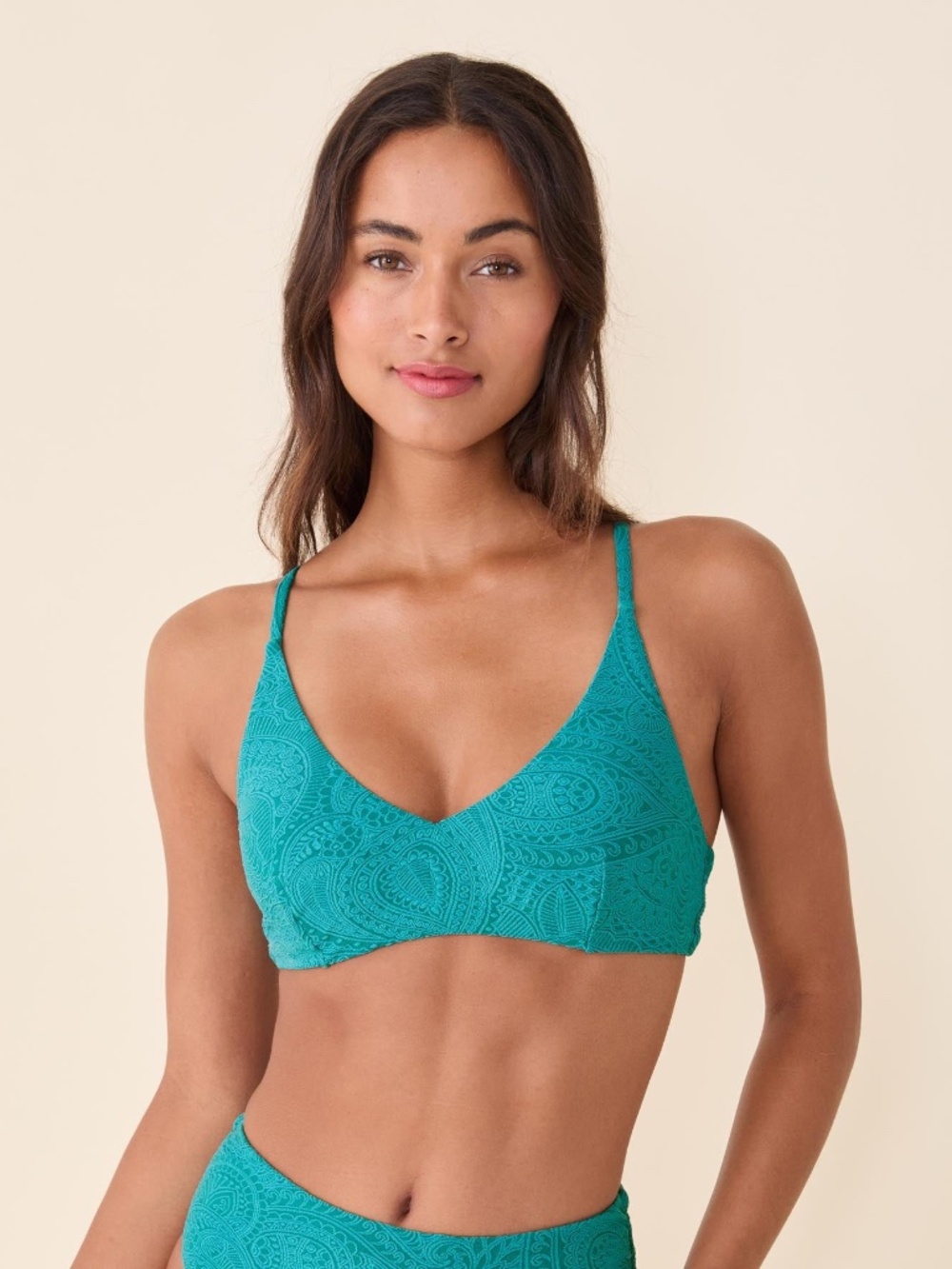 Andie The Ohana Bikini Top - Paisley - Oasis Size MOASIS / M